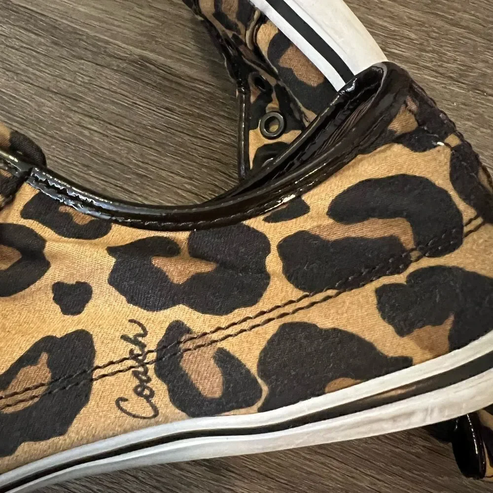 COACH Kira Animal Leopard Print Designer Sneakers Cheetah Women's Size 10B